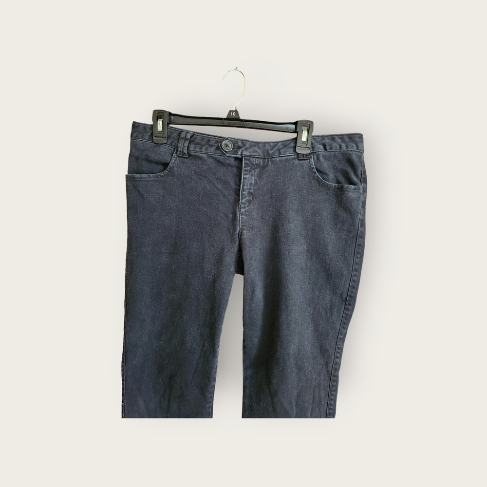 American Eagle Womens Mid-Rise Black Straight Jeans Size 14 - Picture 3 of 9